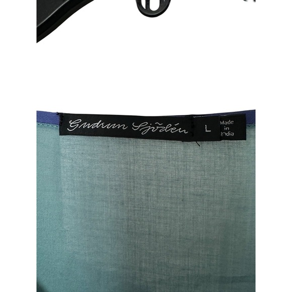 GUDRUN SJODEN Dress Women's Size Large Embroidered Green Lagenlook Boho #BB8-7 - Picture 2 of 9